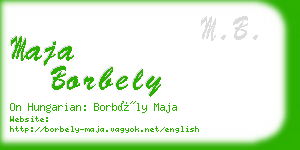 maja borbely business card